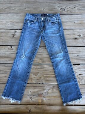 Vigoss Y2K VTG New York Straight Low Rise Women's Distressed Blue Denim Jeans 9